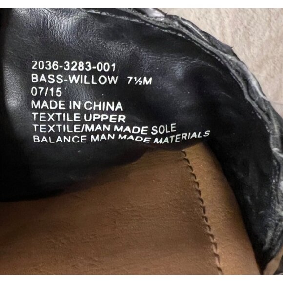 BASS Women's Willow Slide Leather Platform Sandals Size 7 1/2M Black & Brown - Picture 11 of 12